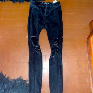 Hollister black ripped skinny jeans